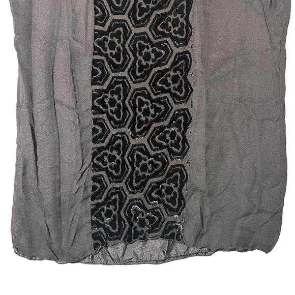 Vintage Clayden Silk Blend Sleeveless Blouse Velvet Burnout Accents Black Small - Picture 3 of 11